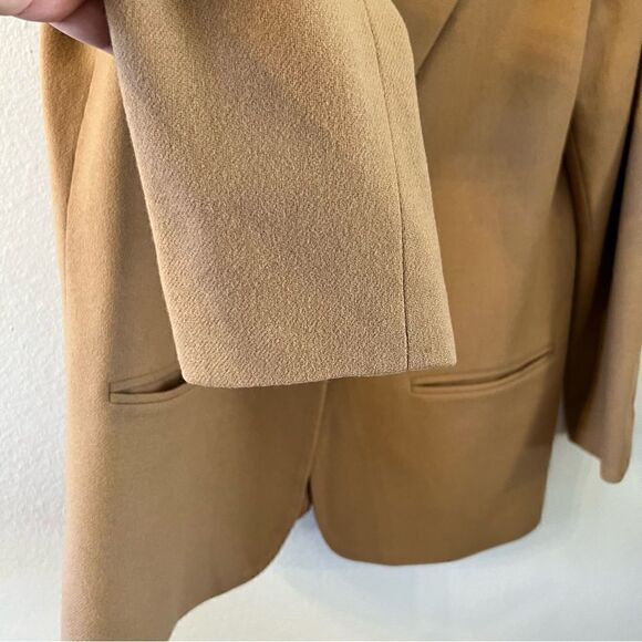 Sag Harbor Blazer Women’s  Sz 8P 100% Wool Tan Khaki Lined Career Professional - Picture 3 of 8